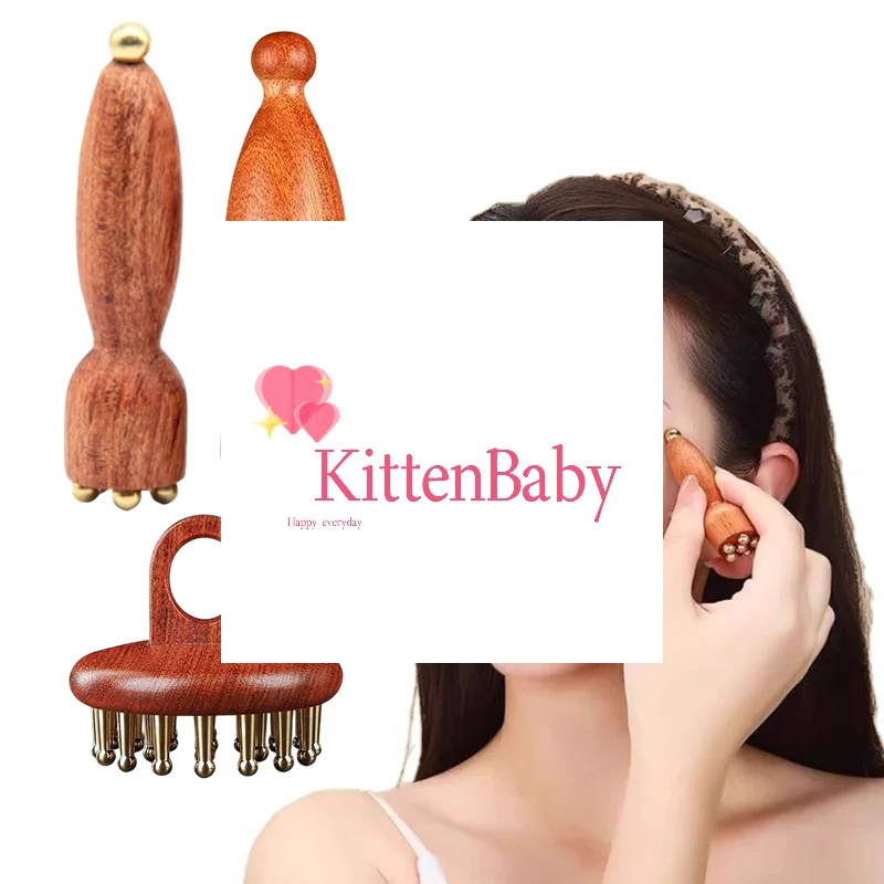 

Профессиональный стручок лотоса, красота, латунь и палисандр, инструмент Гуа Ша для лица, релаксация глаз, пятно, меридианы, ручной массаж акупунктурных точек