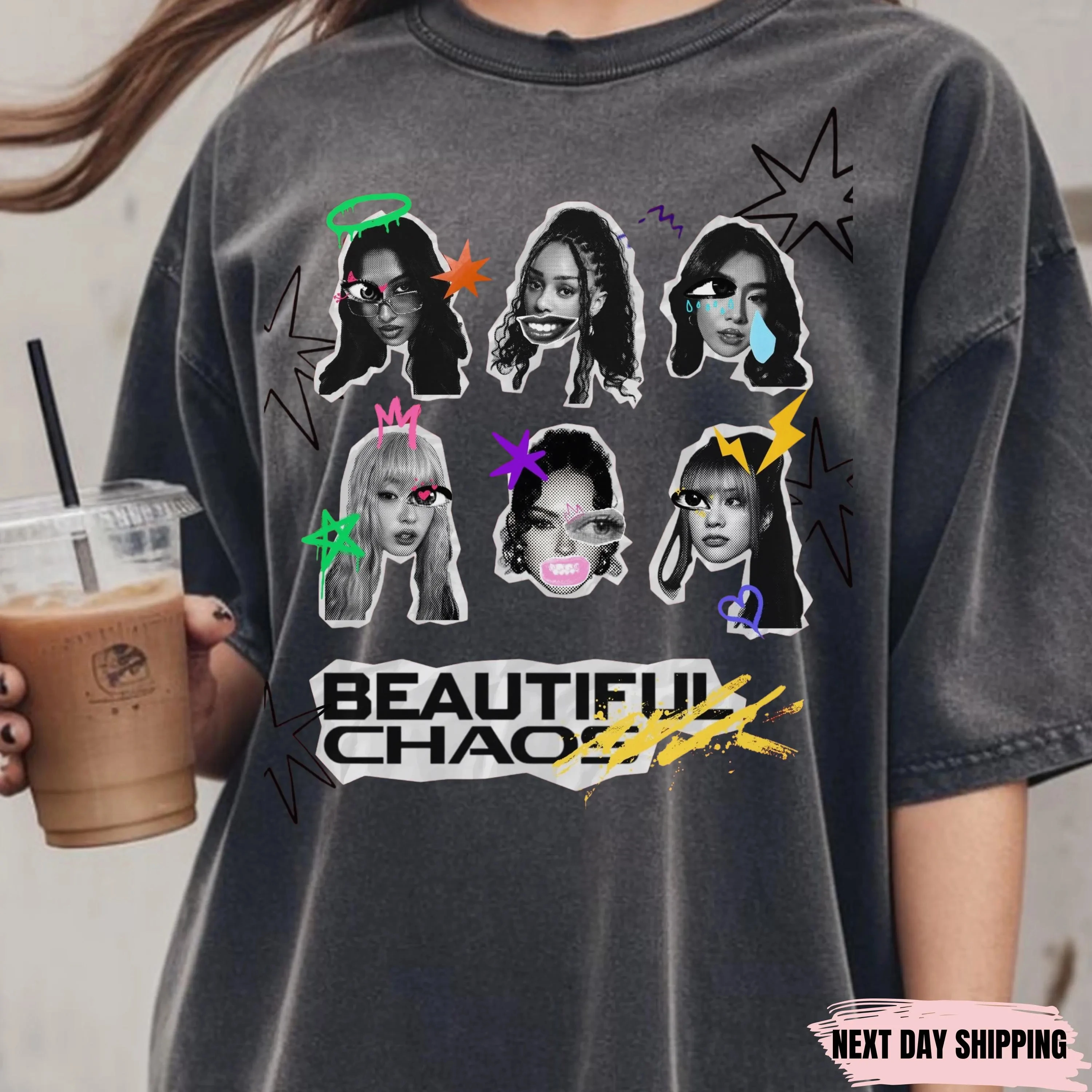 Camiseta Katseye, camisa de algodón puro estilo callejero, camisetas estampadas para hombres y mujeres, camisetas casuales de calle