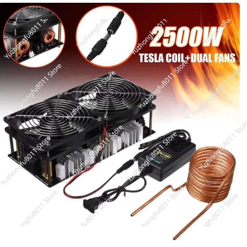 2500W ZVS High Frequency Induction Quenching Melting Heater Module+ Coil +pump +power Supply+crucible