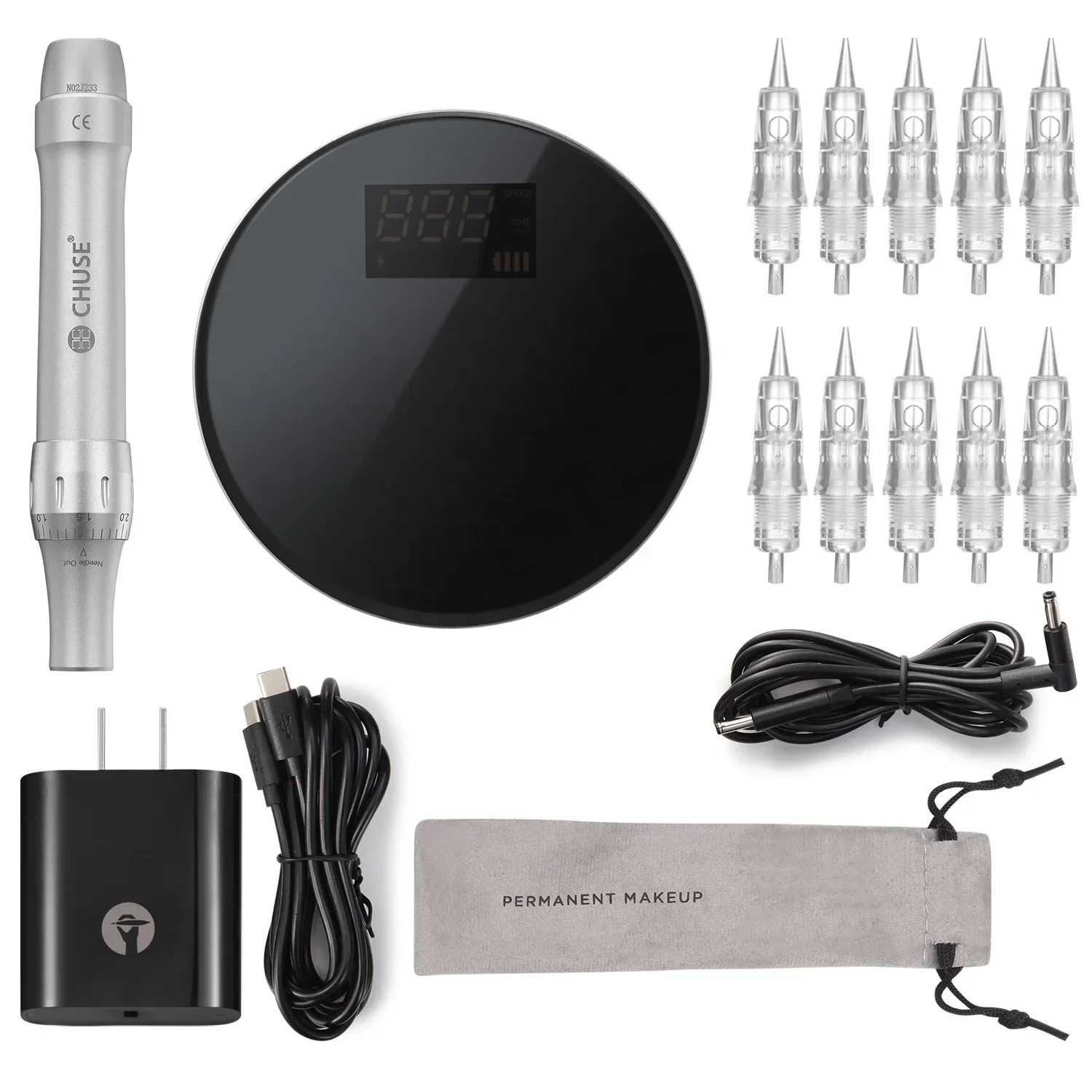 Chuse Neueste C22 Smart Touch Screen Controller Permanent Make-Up Drahtlose PMU Maschine Kit mit Nadeln