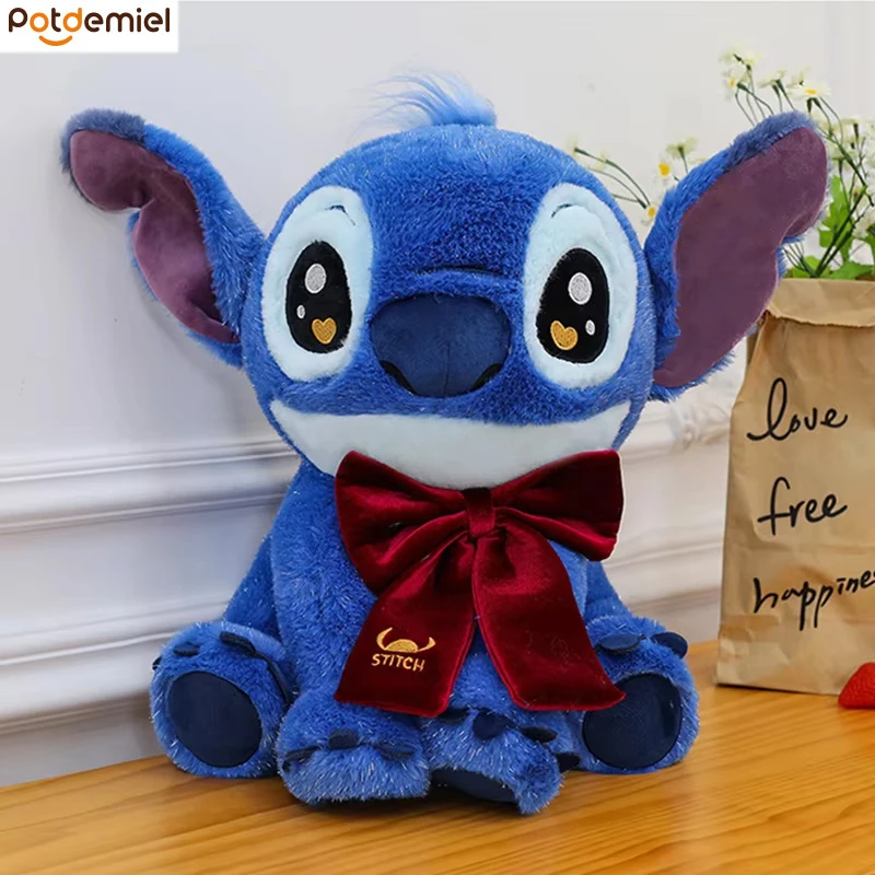 35/40 centimetri Stitch Peluche Anime Lilo & Stitch Farcito Abbraccio Cuscino Kawaii Del Fumetto Fiocco Rosso Peluche Bambola Anime Giocattoli Per Bambini Regalo Di Compleanno