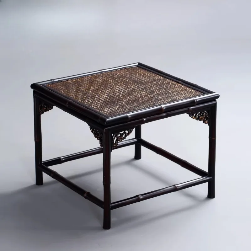 Small square table, handmade original bamboo red bamboo back chair tea table, antique small square table
