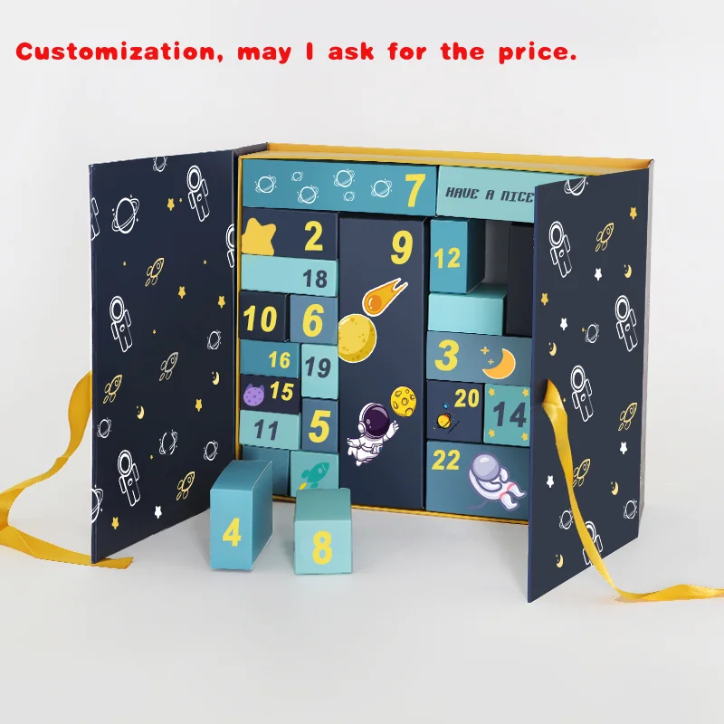 

custom.Custom Box Printed Chocolate Makeup Luxury Magnet Packaging 24 Days Advent Calendar Box