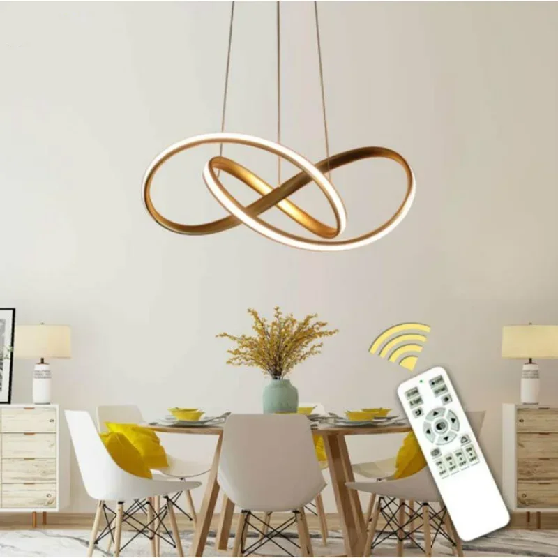 LED Pendant Light Two C Circels Chandeliers Light Fixture LED Crystal Lighting Hanging Fitting