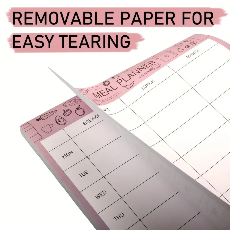 Magnetic Weekly Meal Planner Notepad For Fridge 52 Undated Tear-Off Sheets Meal Planning Pad Notebook With Shopping List