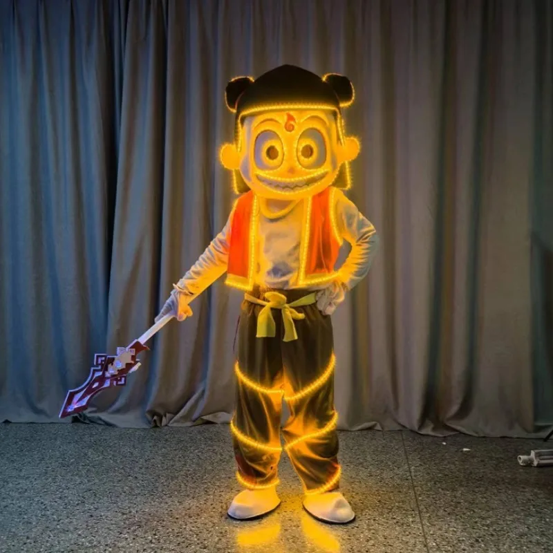 

Nezha Cartoon Doll Costume with LED Lights Funny Walking Bar Suit for Halloween Easter Christmas and Diwali Wholesale