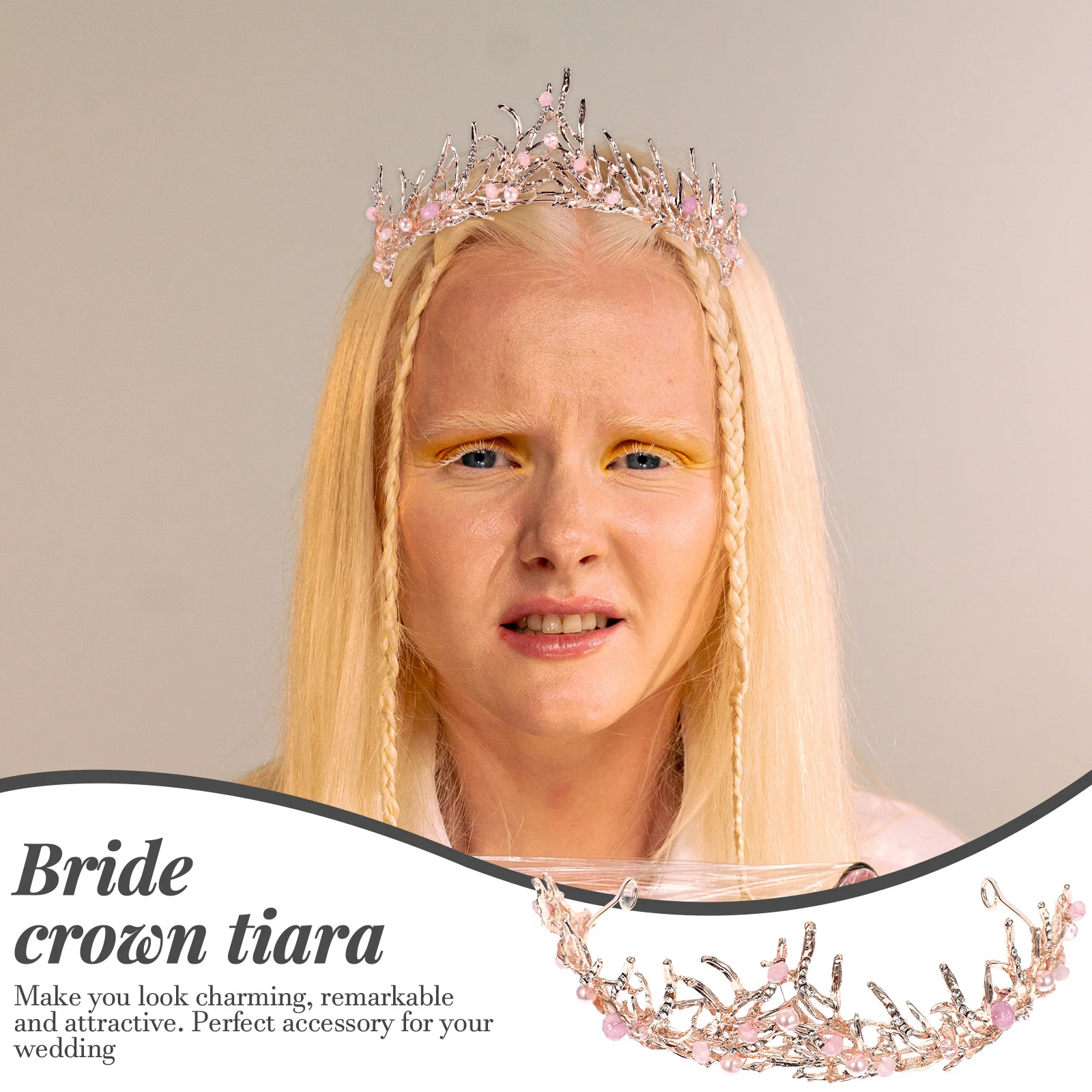 

Crystal Crown Headband Bridal Tiara Hair Hoops Wedding Decoration Vintage Elegant Women's Headpiece for Party Anniversary