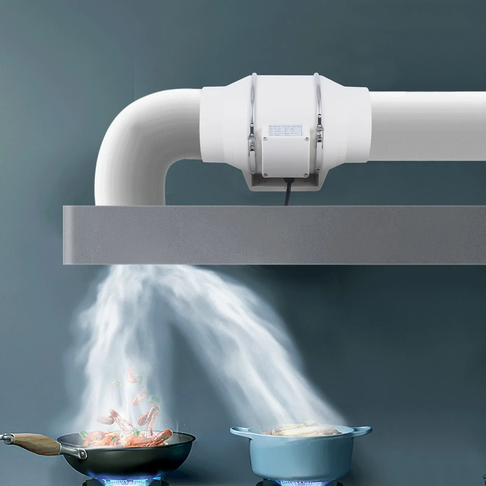 배기관 팬 환기 팬 파이프 팬 인라인 덕트 팬 환기 배기 송풍기 팬 덕트용 조용함