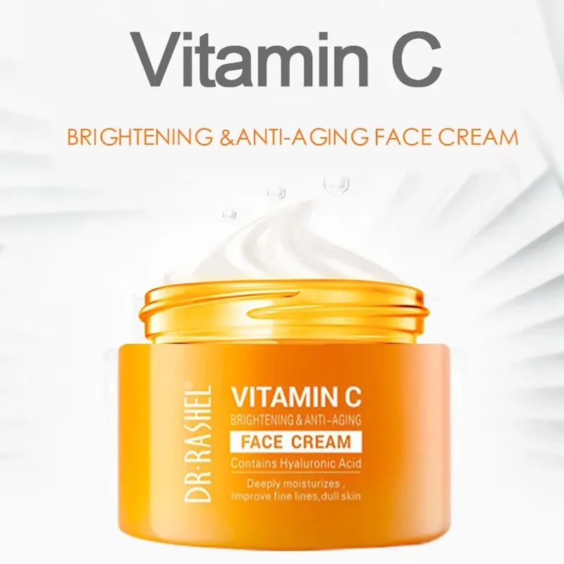 DR.RASHEL Vitamin C Face Cream Improve Fine Lines Dull Skin Whitening Moisturizing Anti Aging Serum Fade Dark Spots Skin Care