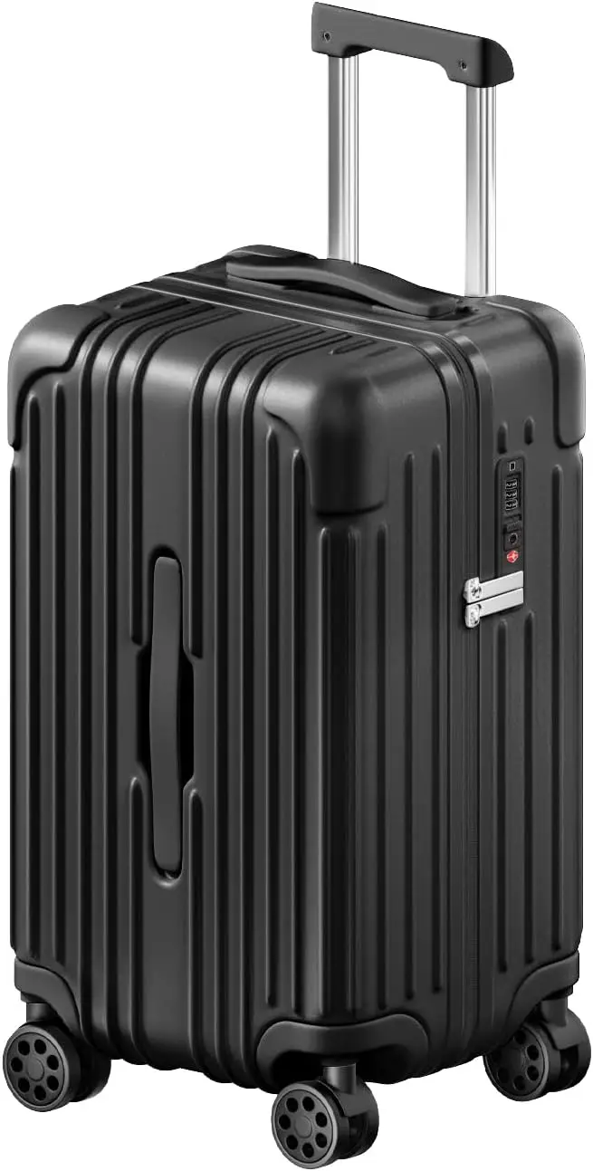 Malas PC e ABS com rodas duplas Spinner, bagagem Airline Aprovado com Tsa Lock, 2 "Black, 22x14x9