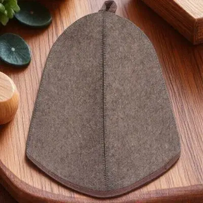 

Thickened Sauna Hat Wool Felt Bathing Hat Comfortable Spa Pool Water Absorbing Reusable Portable Household Bath Steam