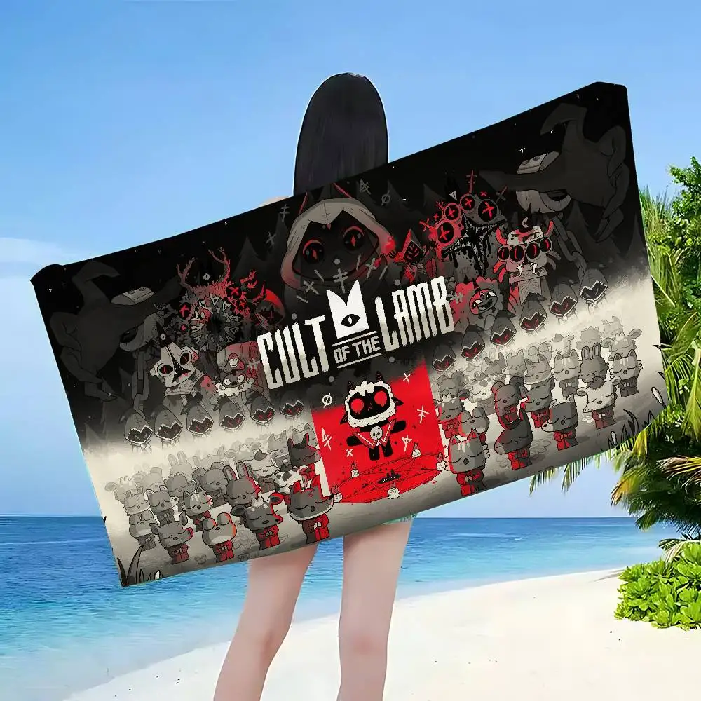 Video Game C-Cult of The Lamb Microfiber Printed Beach Towel Mountain Climbing Yoga Beach Swimming Running Absorbent Soft Towel