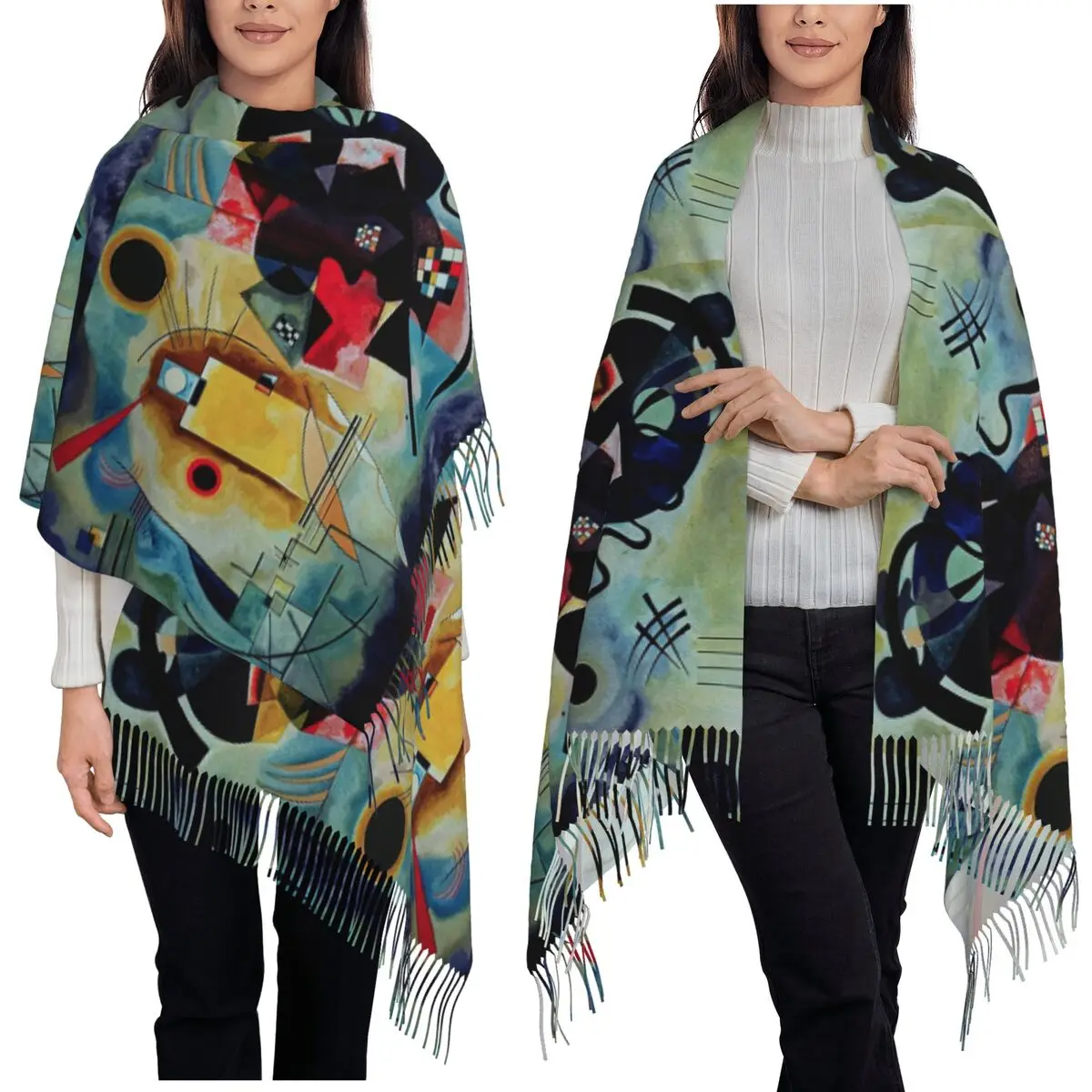

Wassily Kandinsky Scarf Tassel Scarves Women Soft Warm Shawls and Wraps Long Fall Winter Shawl Wrap