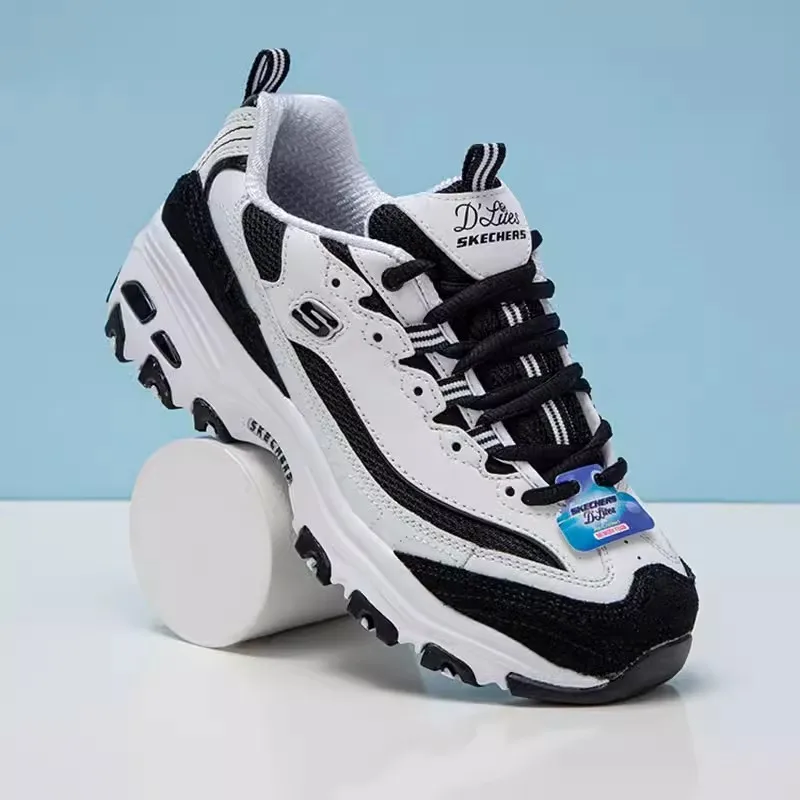 Skechers Zapatillas de deporte para mujer Zapatos casuales de moda Zapatos retro Panda que absorben los golpes