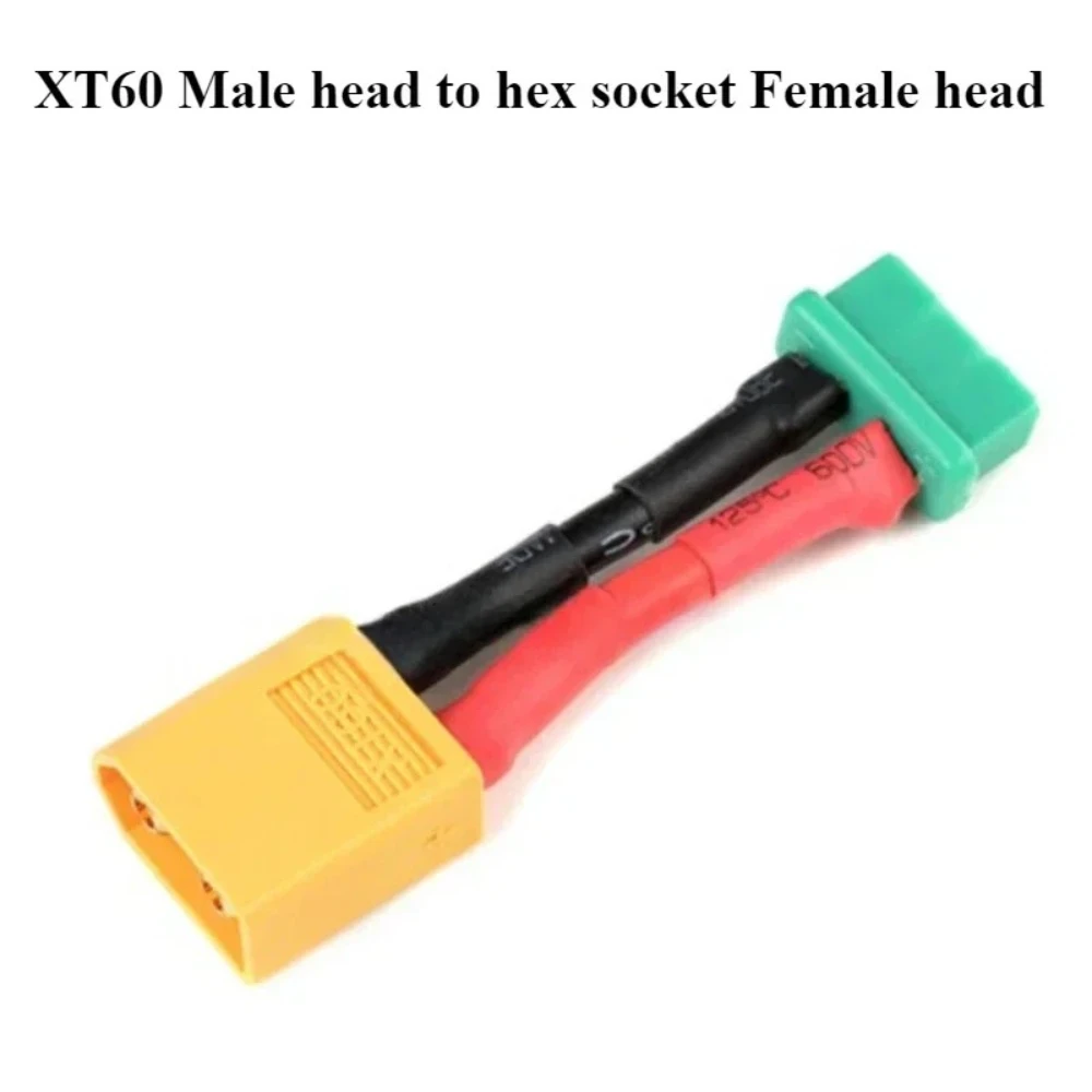 2Pcs/lot XT60 Male Female Conversion Plug Connection Cable With Silicone Extension Lead Wire Battery Connector Length 5cm/10cm
