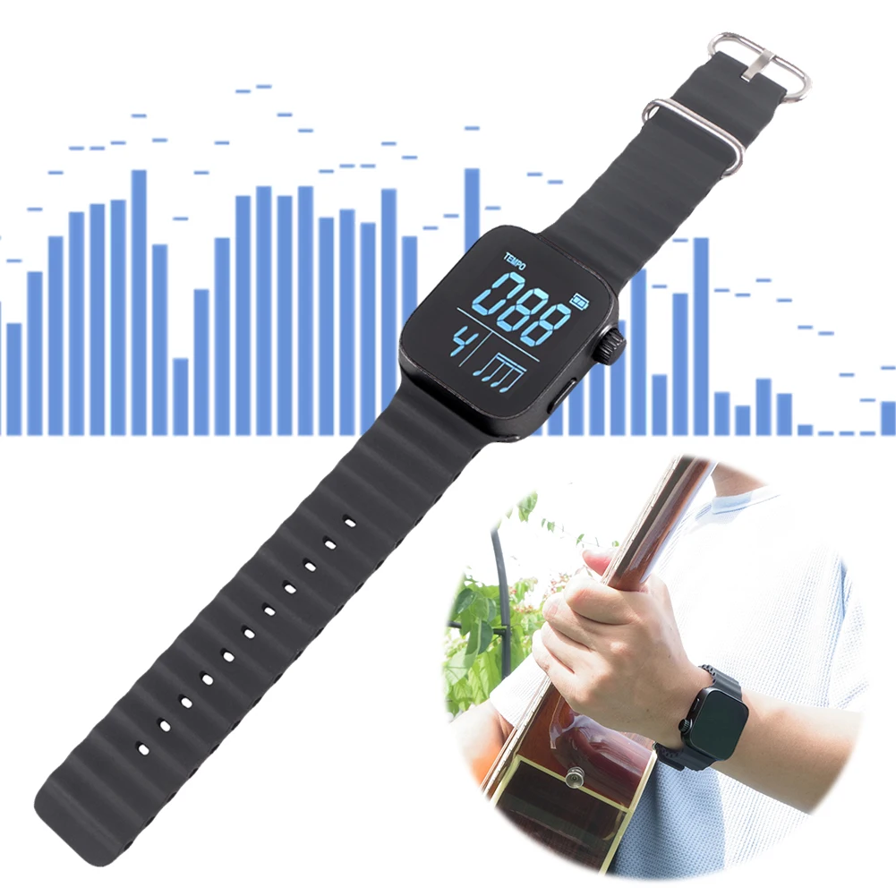 Wearable Vibrating Metronome for Sport Running Metronome Watch Adjustable Strap for All Guitar Piano Drums