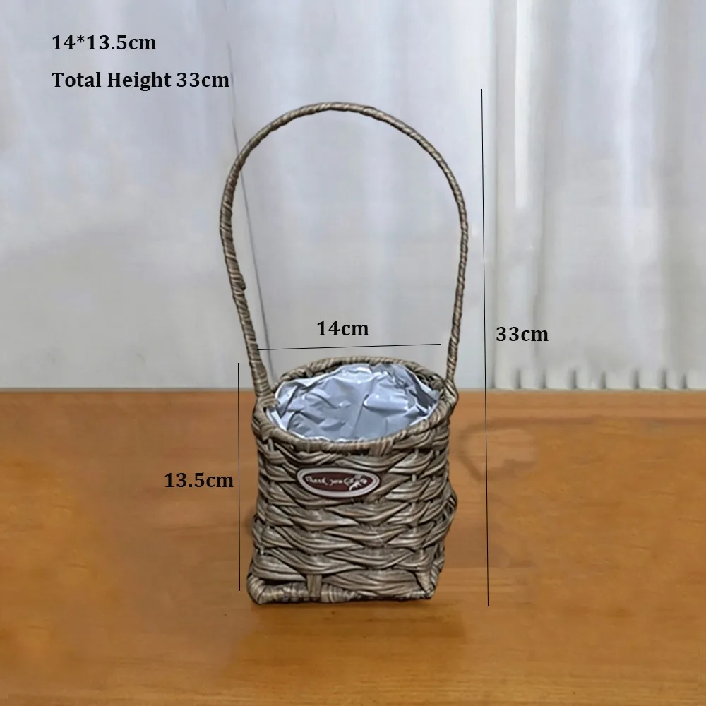 with Handles Imitation Rattan Storage Baskets Handwoven 10 Styles Home Decoration Braid Basket Handmade