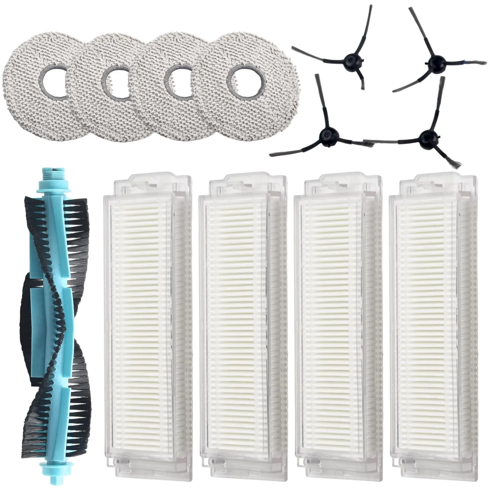 For Cecotec For Conga 11090 Cleaning Parts Set Featuring Side Brush Roller Brush Filter and Reusable Mop Cloth
