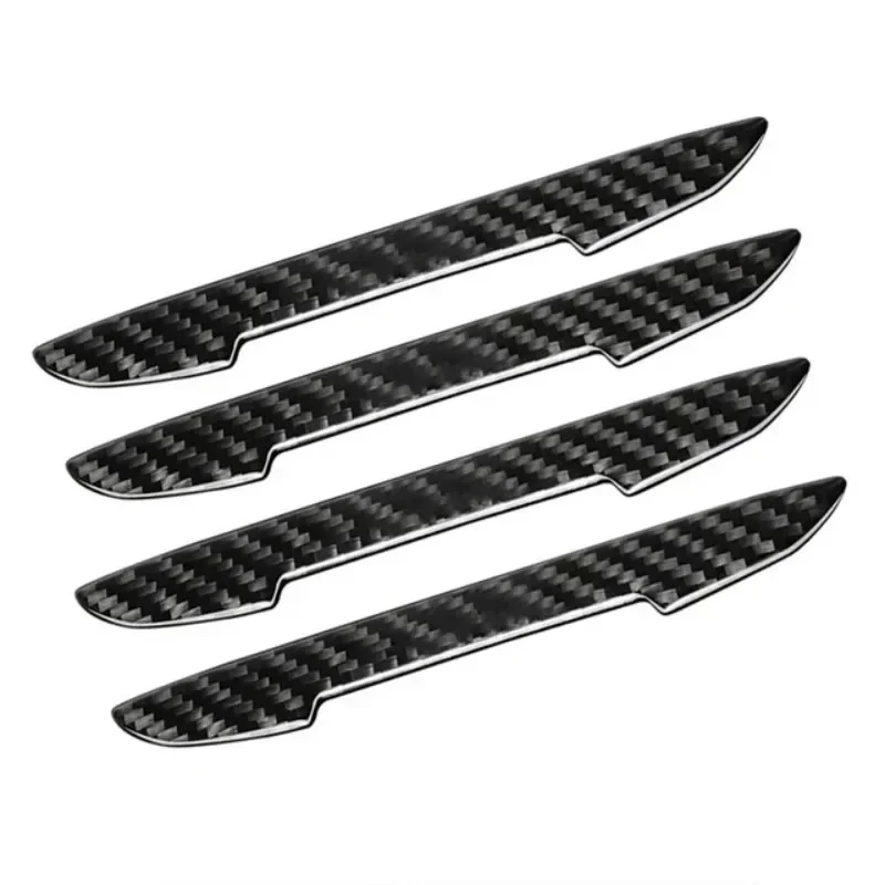 4/8Pcs Carbon Fiber Look Car Door Edge Protective Sticker Strip Anti‑Collision Scratch‑Resistant Auto Exterior Accessories