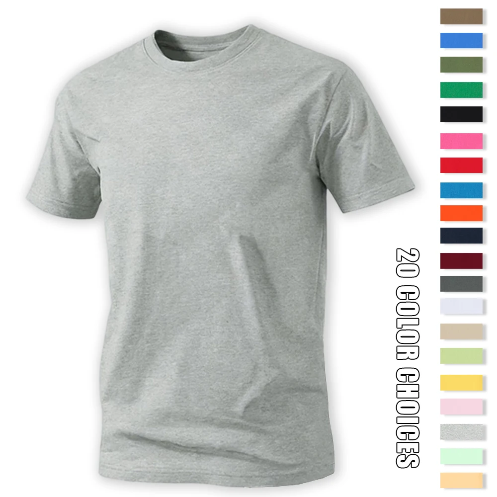 Mans Solid Cotton T-Shirts O-Neck Fashion Clothing Casual Basics 18 Colour Short Sleeve Unisex All-match Soft Retro Top