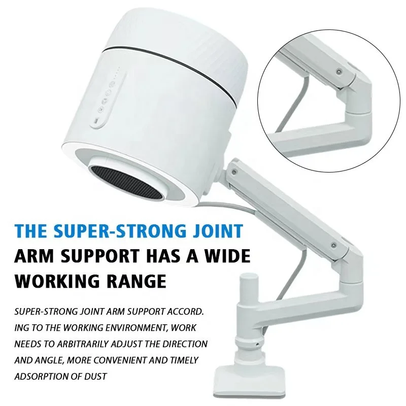 2026 Strong Suction Fan Can Attach to a Mobile Phone Desktop Vacuum Manicure Nail Dust Collector Professional with LED Lamp