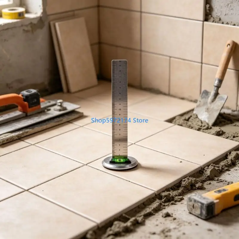 Y3NB High Accuracy Equal Height Ruler Tile Spacing Tool with Builtin Bubble Level And Rustproof Steel Construction