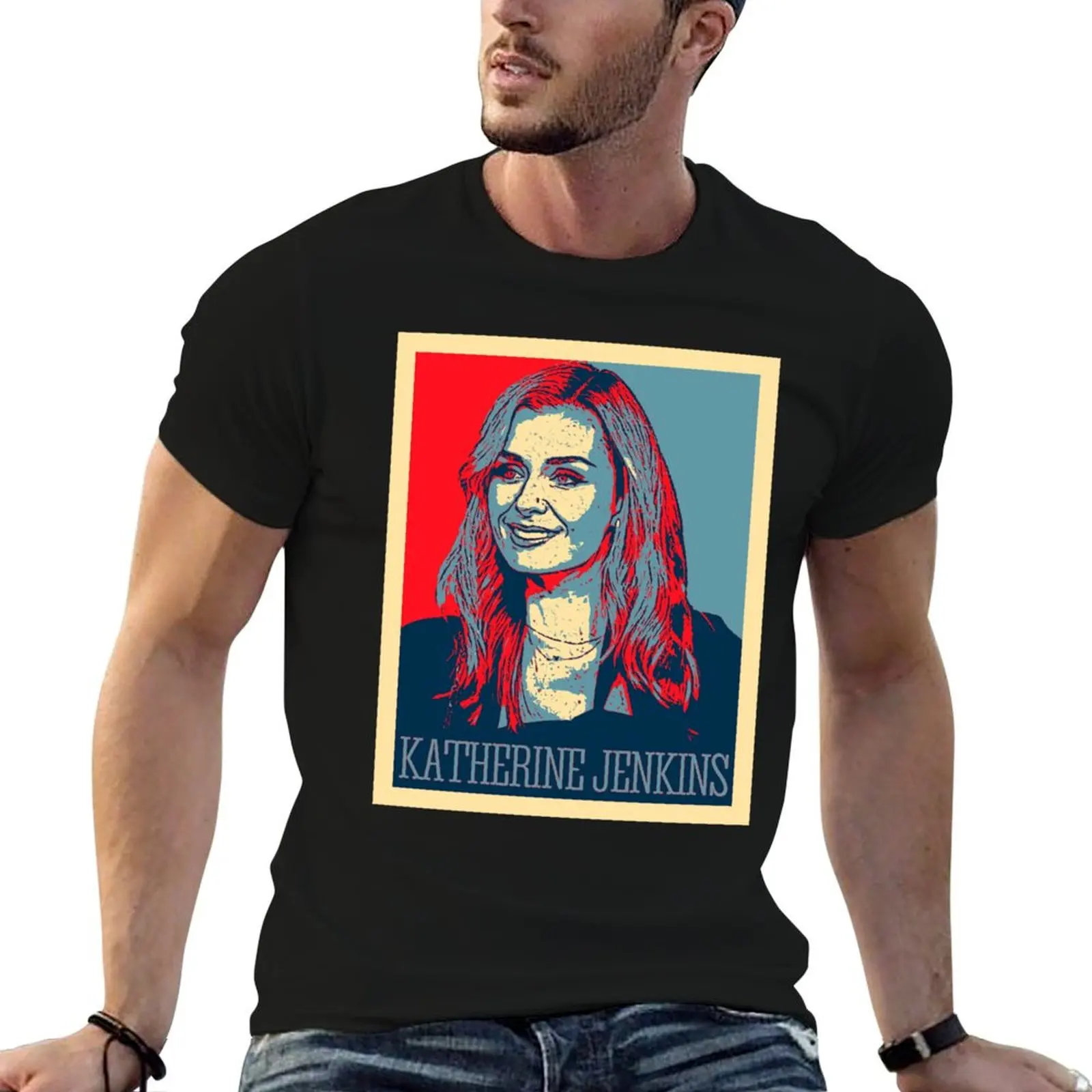 Katherine Jenkins T-Shirt Casual Loose Short Sleeve Tee for Men