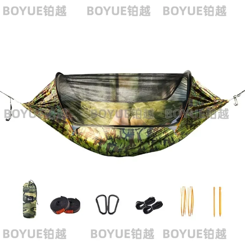 Portable Outdoor Garden Double Mosquito Net Hammocks Anti-Rollover For Travel Camping Sleeping Hanging Hammock Swing Nature