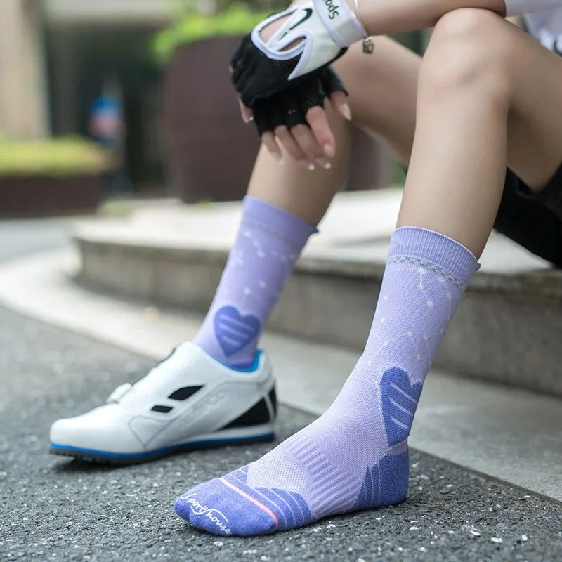 【10 Pcs】Women's Cycling Towel Bottom, Medium Stockings, Breathable Sports Reflective