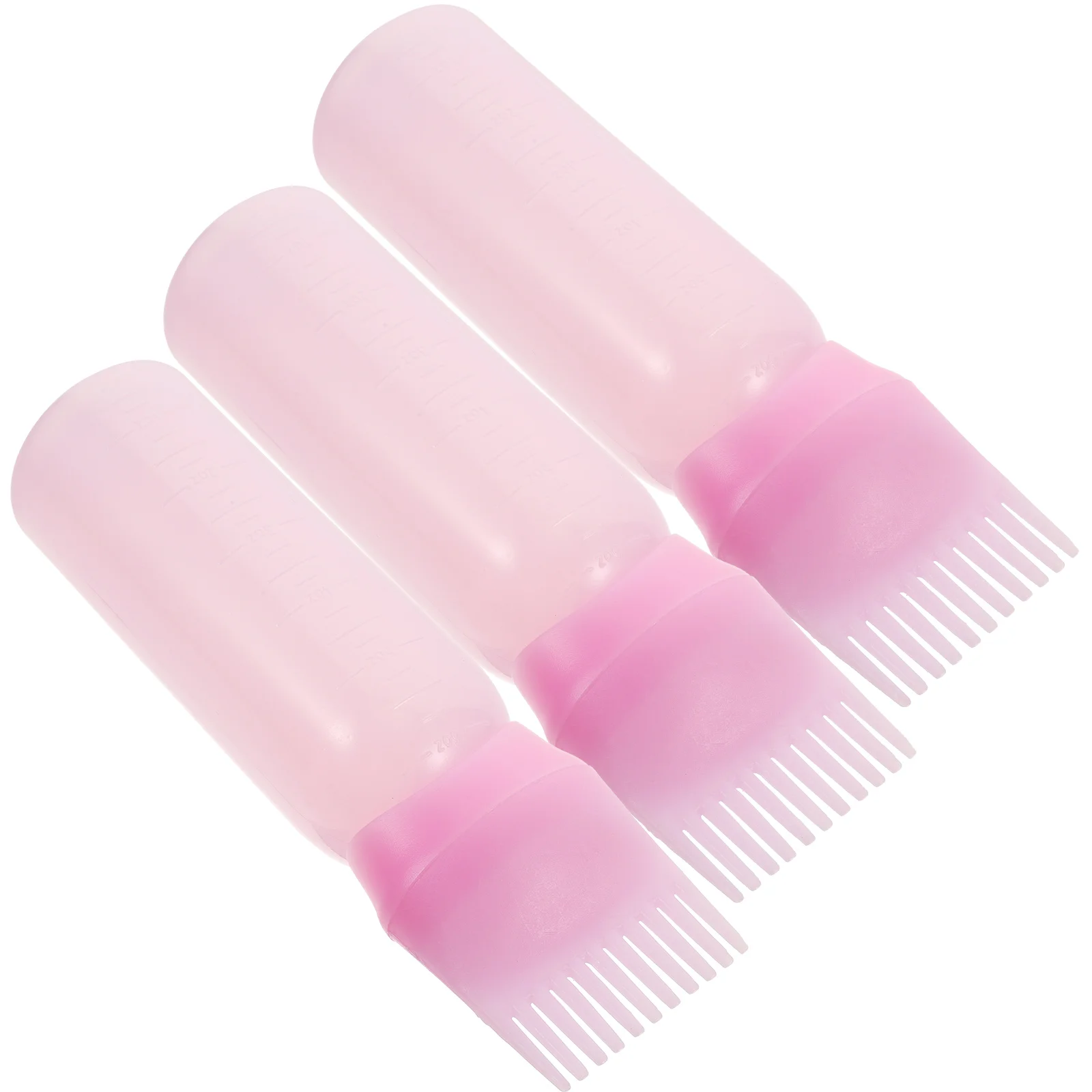 

3 Pcs Medicine Bottle Hair Oil Applicator for Scalp Shampoo Color Root Comb Oiling Dye