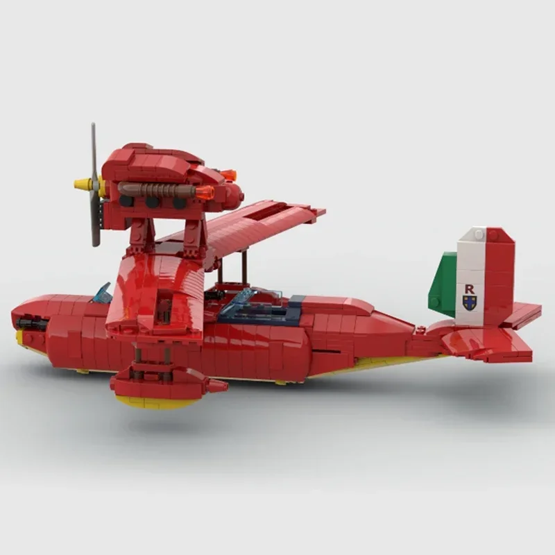 Tijolos técnicos moc, modelo de filmes famosos, barco voador vermelho, blocos de construção modulares, presentes, brinquedos para crianças, conjuntos diy de montagem