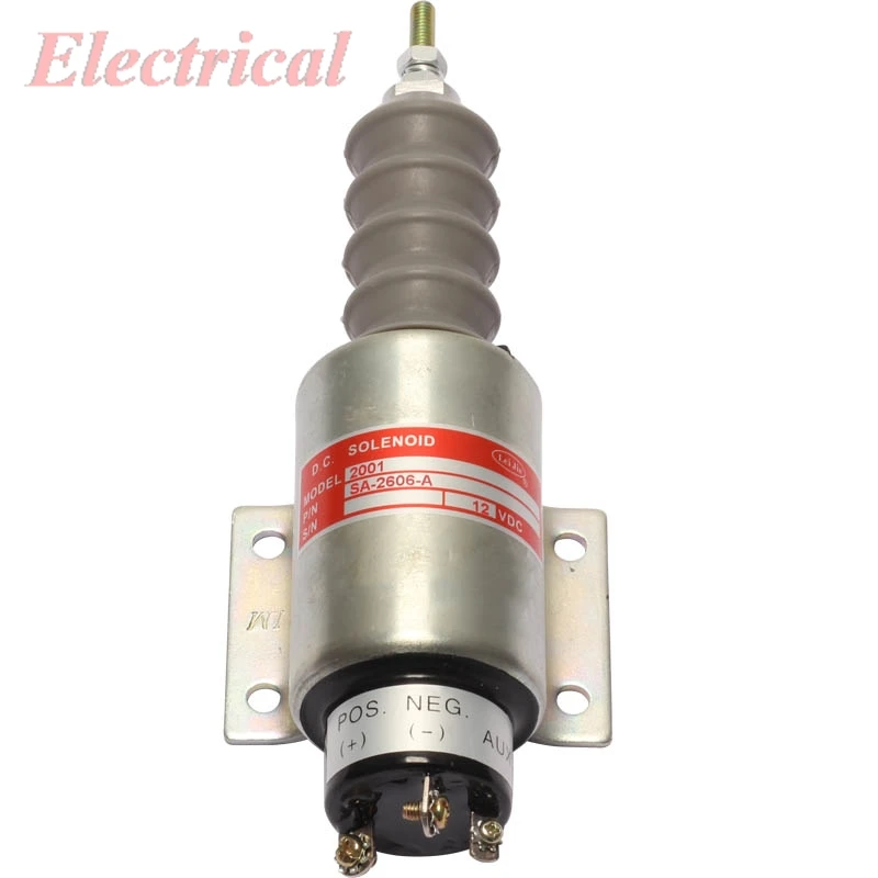 

1pc Shutdown Fuel Shut off Stop Solenoid Valve Switch For Mixer Engine Stop 12V 24v Construction machinery parts