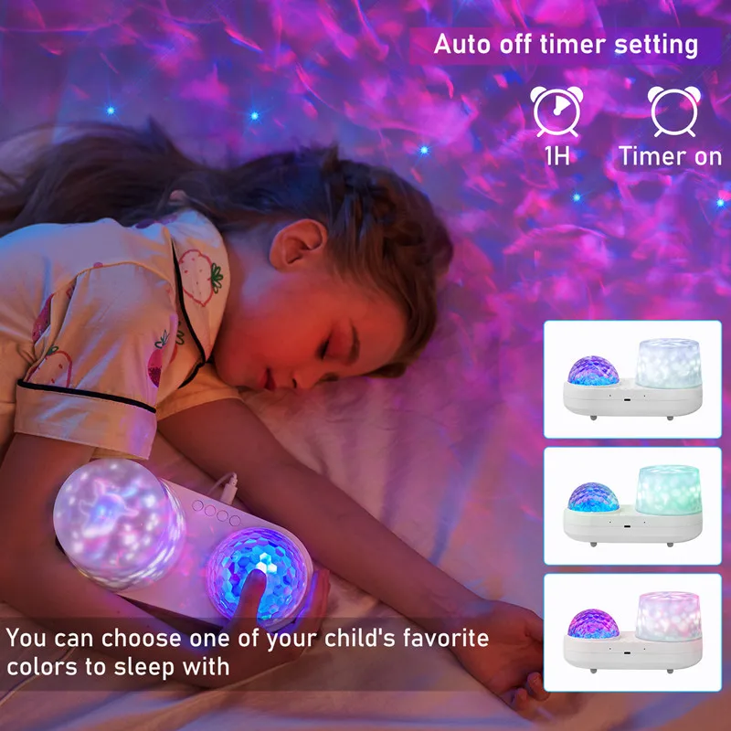 Ocean Starry Projector Small Night Light Children\'s Constellation Galactic Projection Light 360 Degree Rotation Nebula Light