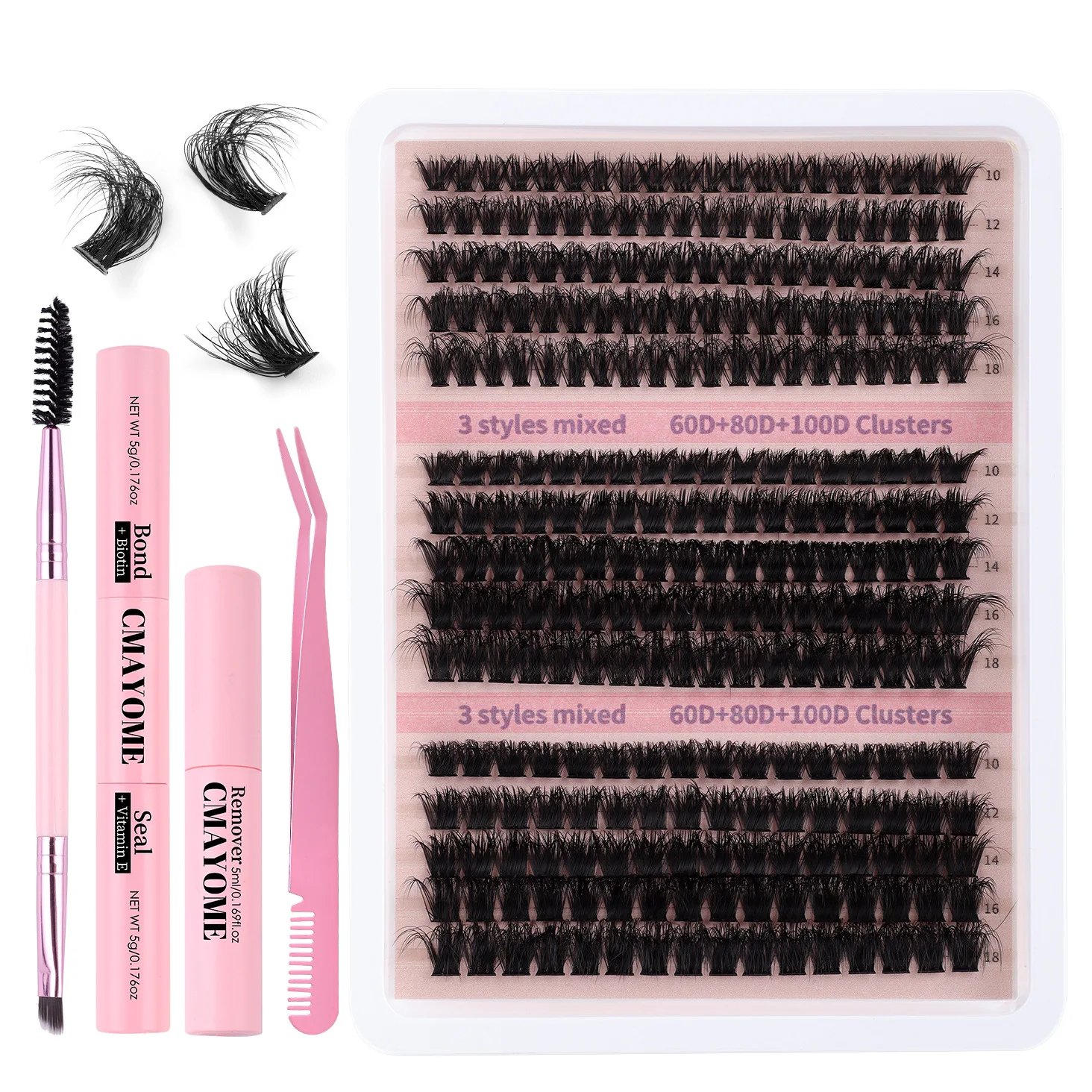 Hot Selling DIY False Eyelashes 60D 80D 100D Large Capacity D-curve Segmented Eyelashes 3D Simulation Thick And Messy