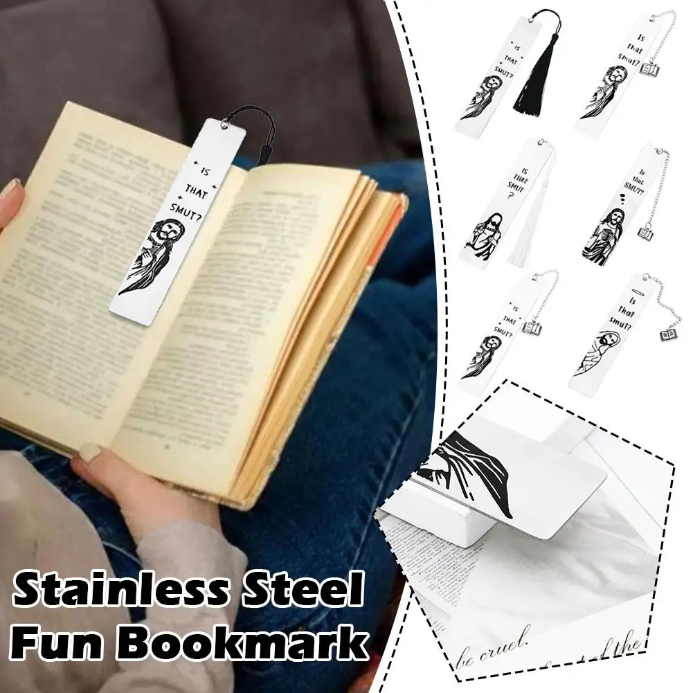 Book Lover Humor Peeking Jesus Book Marker Stainless Steel Inspirational Bookmark For Teachers Students Long Tassel For Cow D1O3