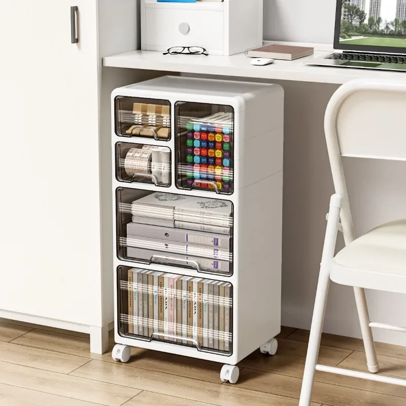 File Organizer Movable Dustproof Moistureproof Filing Cabinet File Storage Cabinet Desk Storage Cabinet Office Stationery A4