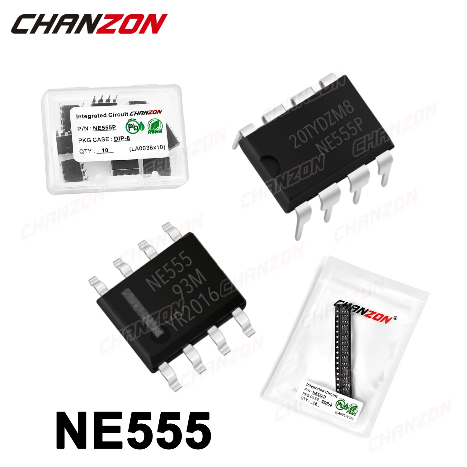 10PCS NE555 NE555P NE555N 555 Timers DIP8 SOP8 SOP DIP Sockets Integrated Circuit Semiconductor New Original IC Chip In Stock