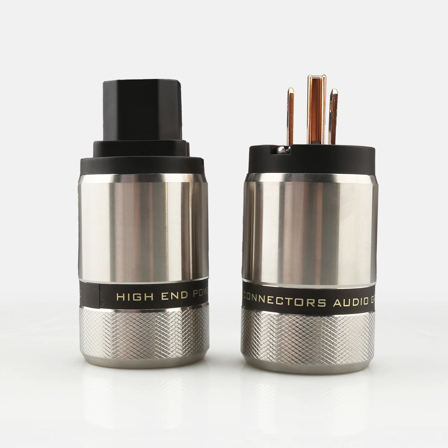 Phosphor Copper US EU Schuko AC Power Plug Male IEC C13 Female Socket Pair HiFi DIY Mains Cable Connector Audiocrast