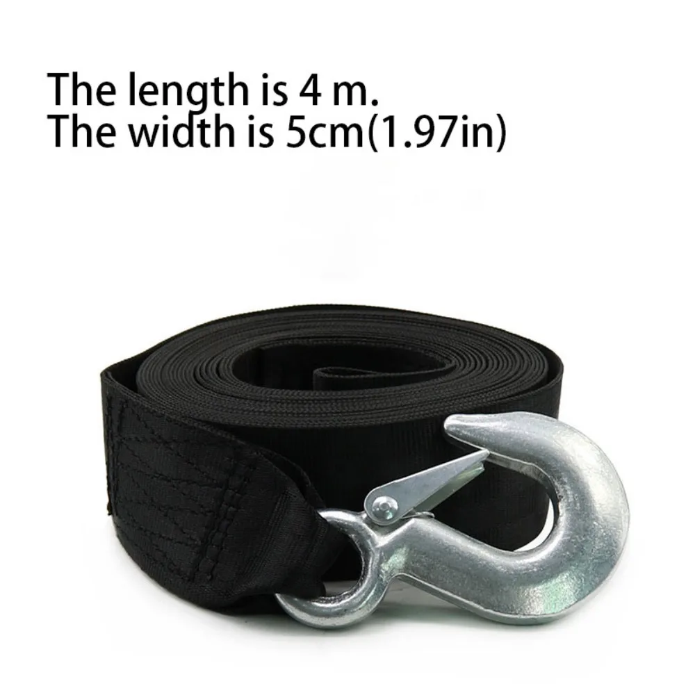 

Морской высокопрочный буксировочный ремень с петлей на конце, прочный ремень для лебедки лодки с крючками, ремень для прицепа, буксировка автомобиля на открытом воздухе