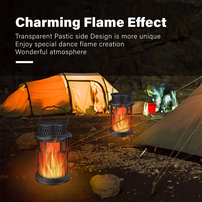 Imagem -04 - Led Pendurado Solar Flame Light Lâmpada de Gramado Atmosfera Led Luz de Vela ao ar Livre Camping Paisagem Pátio Decoração do Jardim