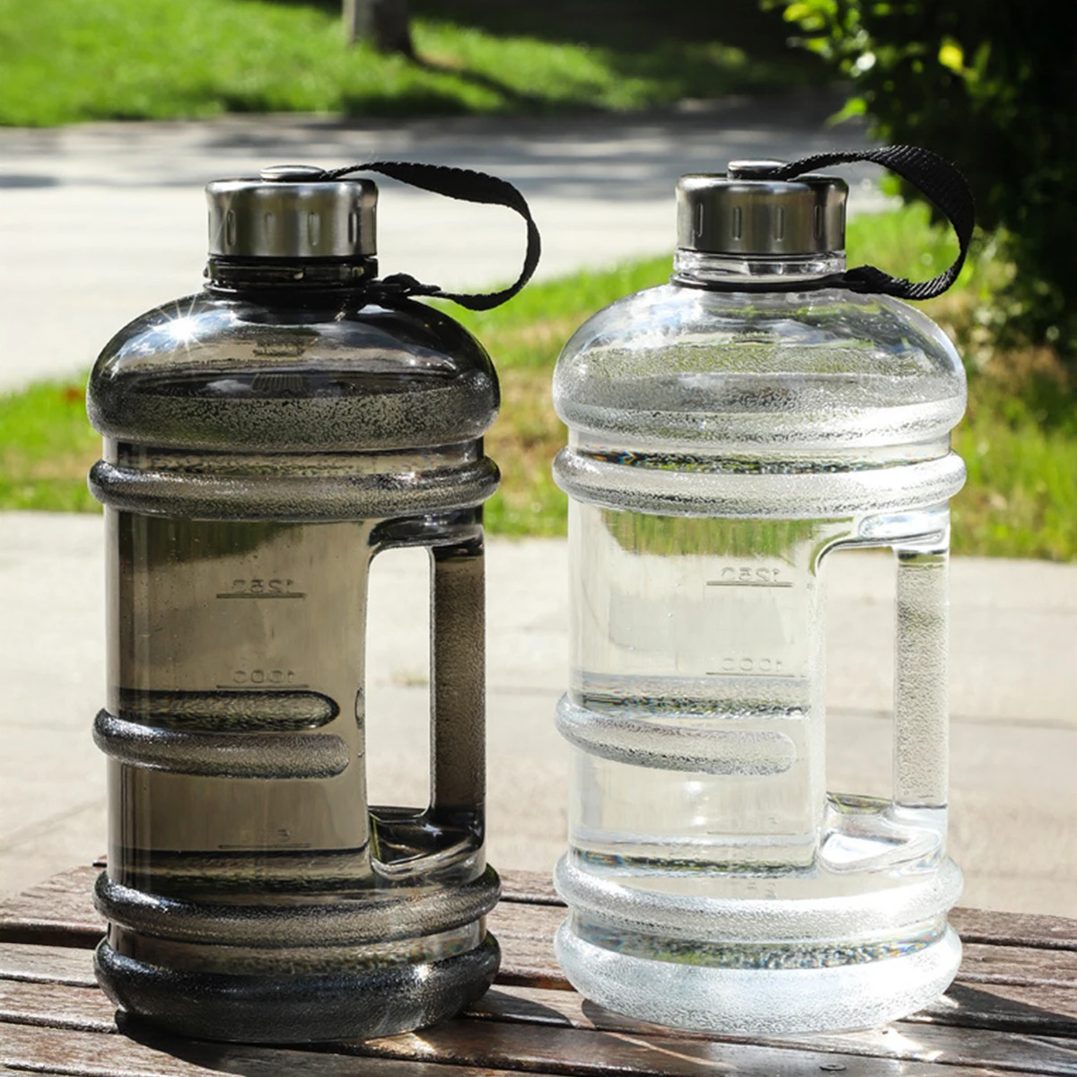 74.5oz سعة كبيرة إبريق ماء رياضي محمول نصف جالون قارورة مانعة للتسرب زجاجة لياقة بدنية للتخييم في صالة الألعاب الرياضية زجاجات مشروبات متينة #2