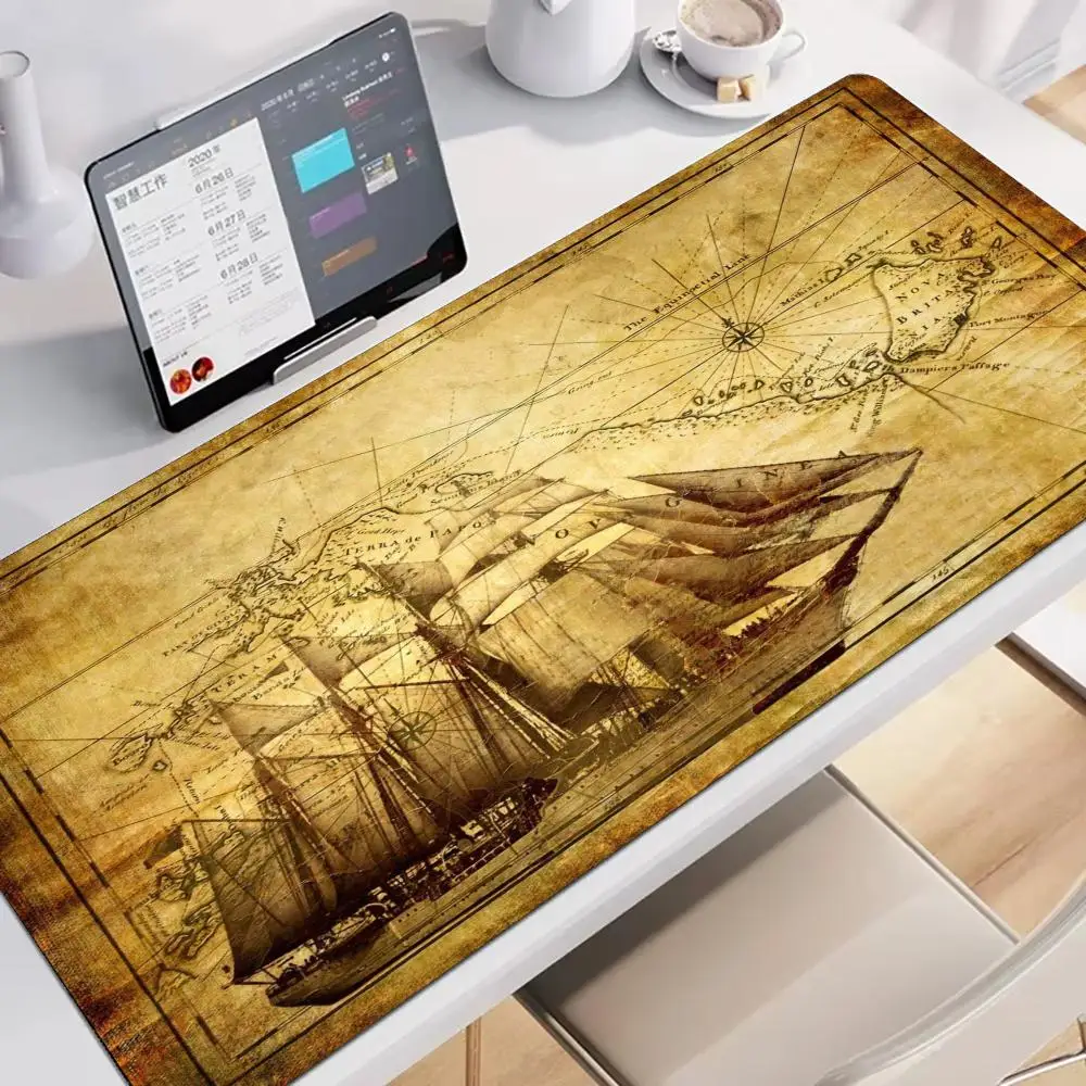 

Nautical Chart Mouse Pad Large Gaming Non-slip Laptop Gamer Keyboard Tablet Table Cushion Mat Mini PC Playmat