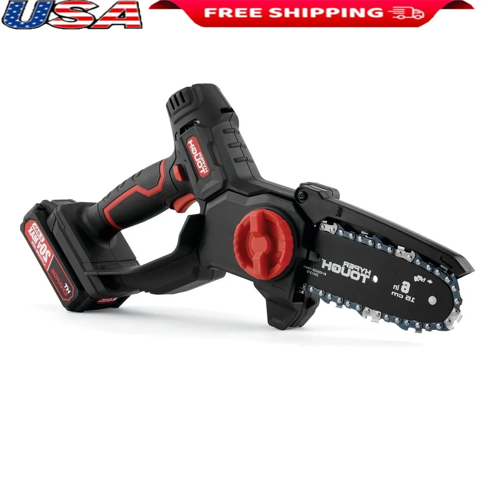 

20V 6in Mini Chainsaw Lightweight Battery Charger Tool-Free Chain Tensioning Soft-G Handle Anti-Kickback Perfect Pruning