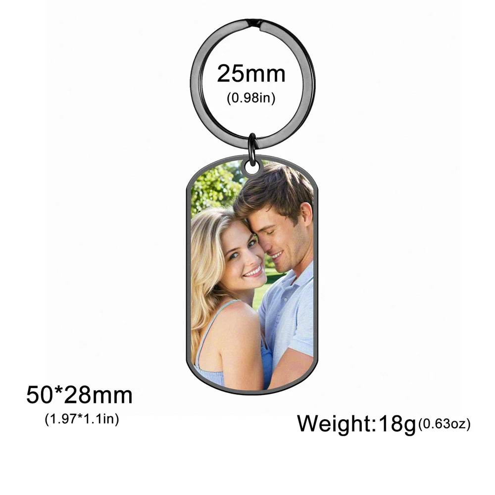 Benutzerdefinierter Foto-Schlüsselanhänger aus Edelstahl, rechteckig, Herzform, personalisiertes Bild, Schlüsselanhänger, Schmuck, Valentinstagsgeschenk – Detail 21