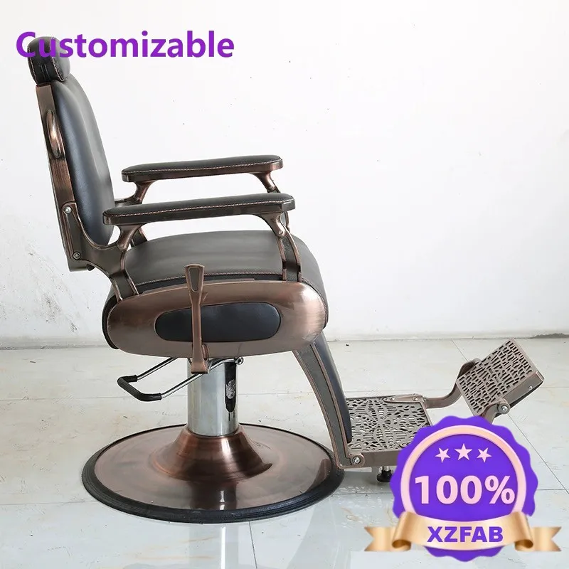 Factory Direct 2026 Barber shop hair care retro haircut oil head large chair hairdressing shop large chair can be lifted