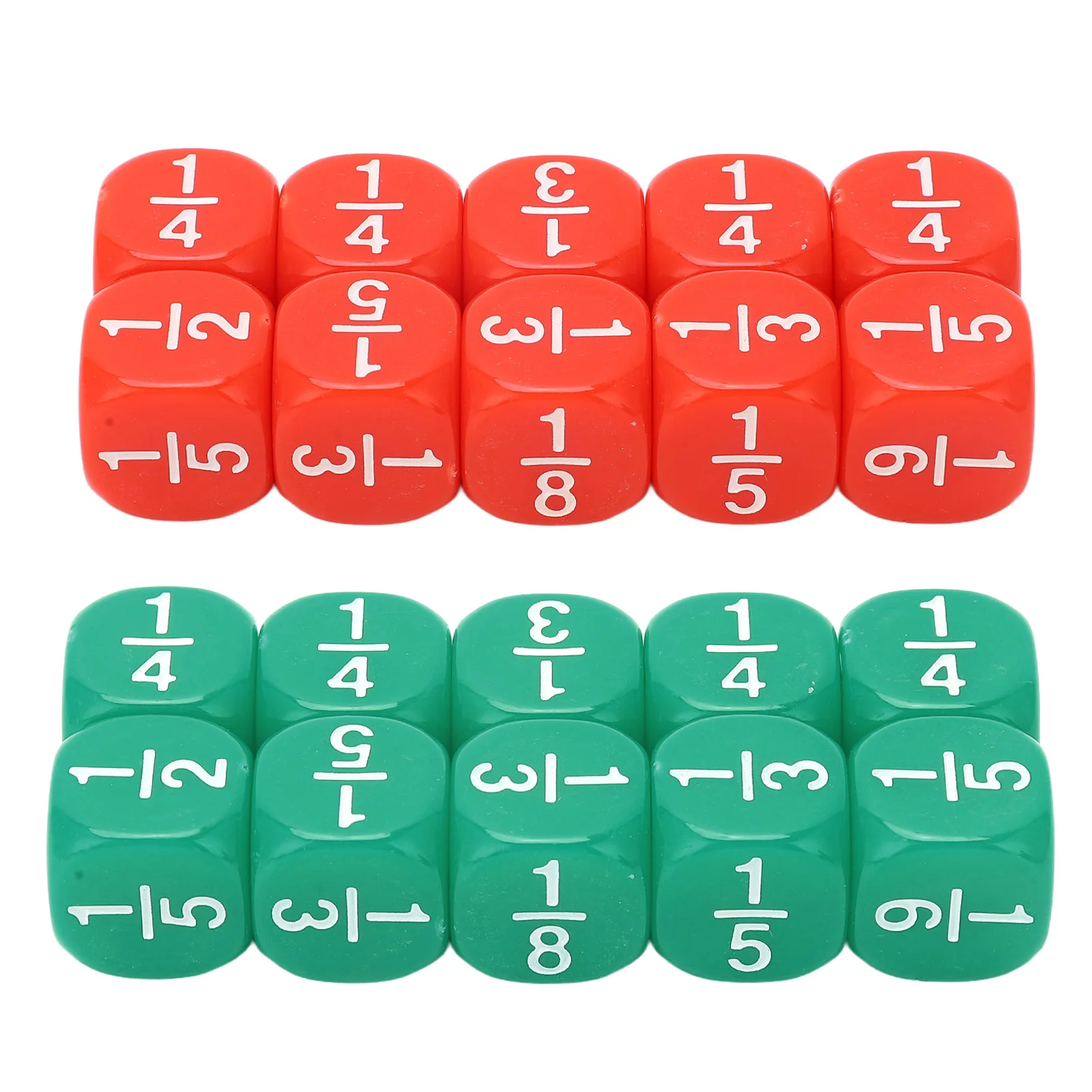 Fraction Dice Class Set Plastic 6 Sided Multi Faceted Table Game Accessories for Kids Math Practice Math Fraction Dice