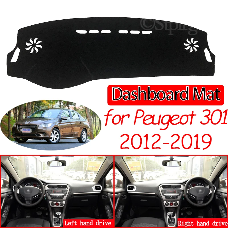 

Anti-Slip Mat Dashboard Cover Pad Sunshade Dashmat Protect Carpet Car Accessories 2013 2014 2015 2016 for Peugeot 301 2012~2019