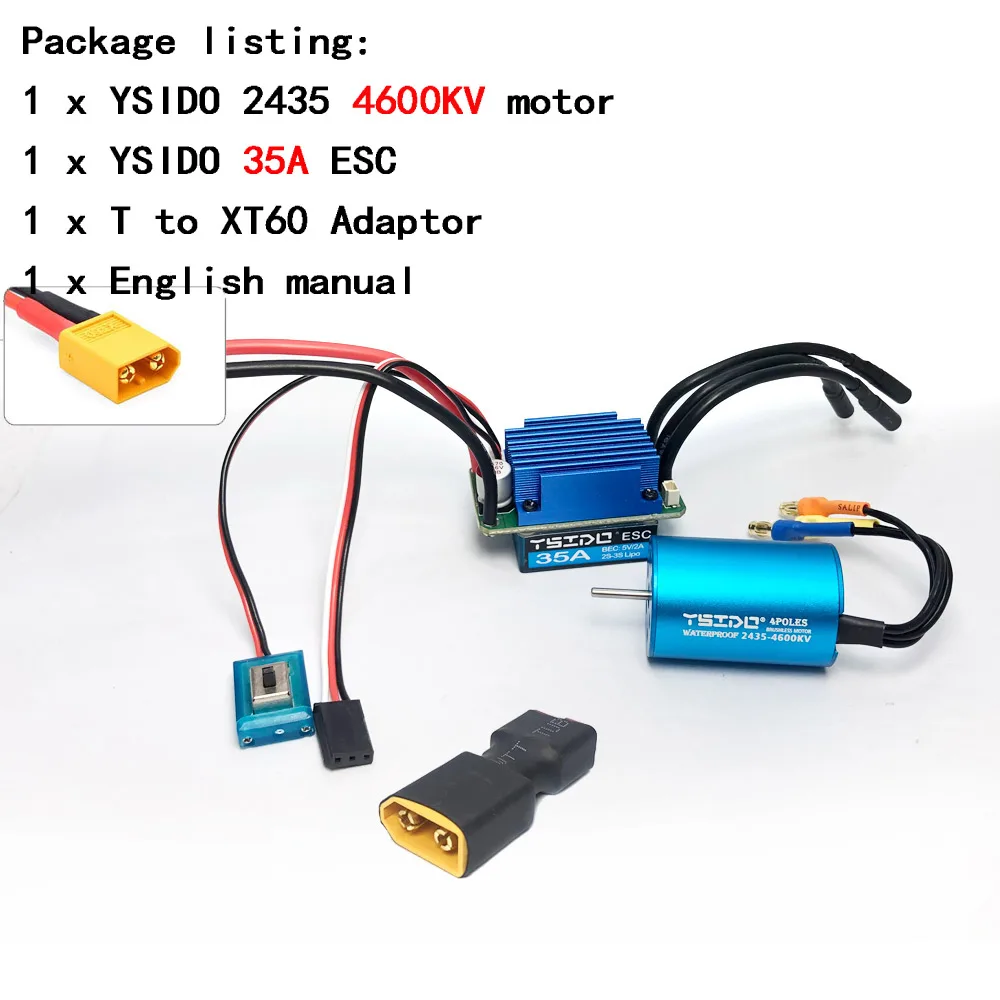 2435/2440/2838/2847 borstelloze motor 35A/45A ESC-combo voor Wltoys 124016   Remo Hobby XLH Timaya Redcat 1/12 1/14 1/16 RC Bootauto