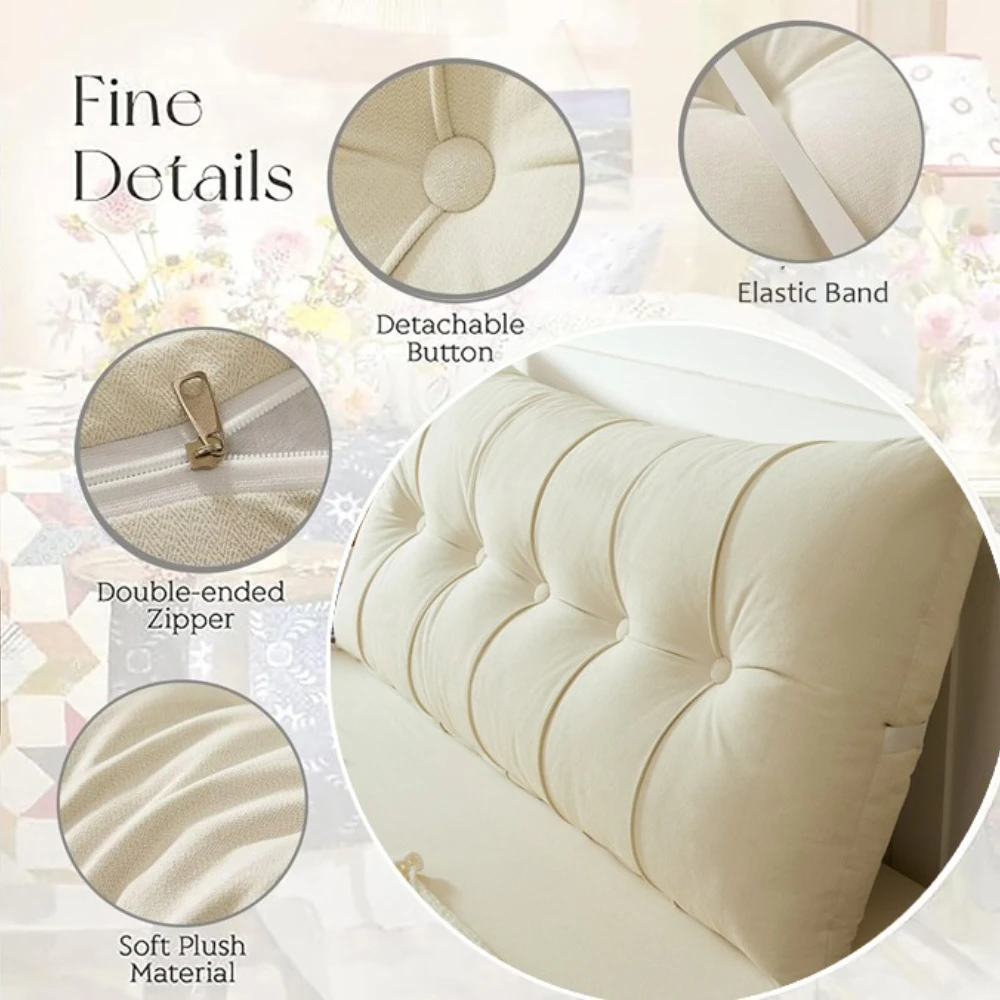 Double Beds Head Cushions 1m-2m Bed Thickened Soft Removable Reading Backrest Pillow for Bay Window Tatami Bedroom Cojines Sofá - view 4