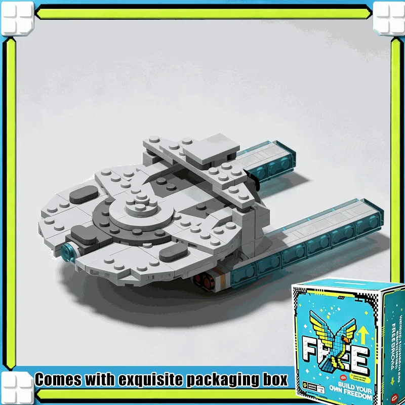 206PCS MOC Saucer Section Starship Model Custom Building Blocks DIY Assembly Kit Creative Educational Display Desk Toy Gift
